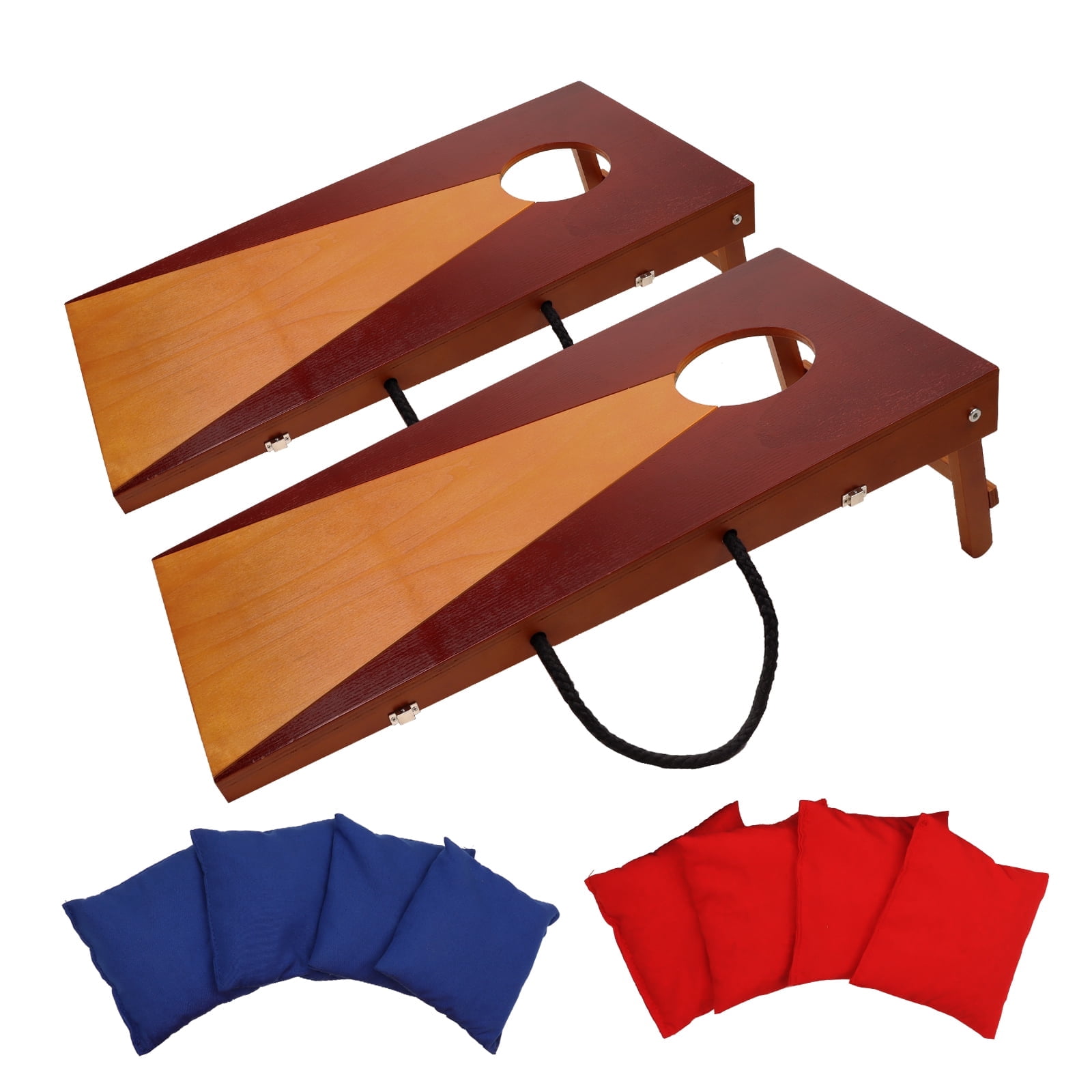 GSE Games & Sports Expert 2'x1' Wooden Portable Cornhole Toss Games Set with 2 Solid Wood Corn Hole Boards and 8 Bean Bags. Great for Indoor/Outdoor Lawn Backyard