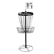 GSE Games & Sports Expert 24 Chains Deluxe Disc Golf Targets Basket. Metal Flying Disc Golf Practice Basket for Outdoor Backyard, Schoolyard and Basketball Gym - Black