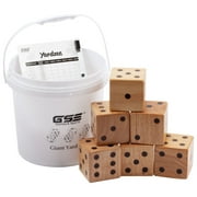 GSE Games & Sports Expert 3.5" Premium Giant Outdoor Dice Game Set with Bucket and Yardzee & Farkle Scorecard. Great for Kids & Adults Outdoor Lawn, Backyard Play