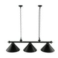 thumbnail image 1 of GSE Games & Sports Expert 56" Hanging Billiard Pool Table Light with Adjustable Metal Chain and 3 Lamp Shades. Great for 7ft/8ft Pool Tables, Billiards Room, Bar - Black, 1 of 7