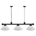 thumbnail image 1 of GSE Games & Sports Expert 56" Hanging Billiard Pool Table Light with Adjustable Metal Chain and 3 Lamp Shades. Great for 7ft/8ft Pool Tables, Billiards Room, Bar - White Glass, 1 of 5