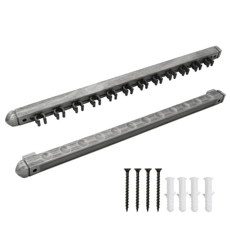 GSE Games & Sports Expert 6/8/12 Wall Mounted Billiard Cue Rack. Pool Cue Stick Rack with Screw Fitting for Game Room, Home, Bar - 12 Cue Brushed Gray