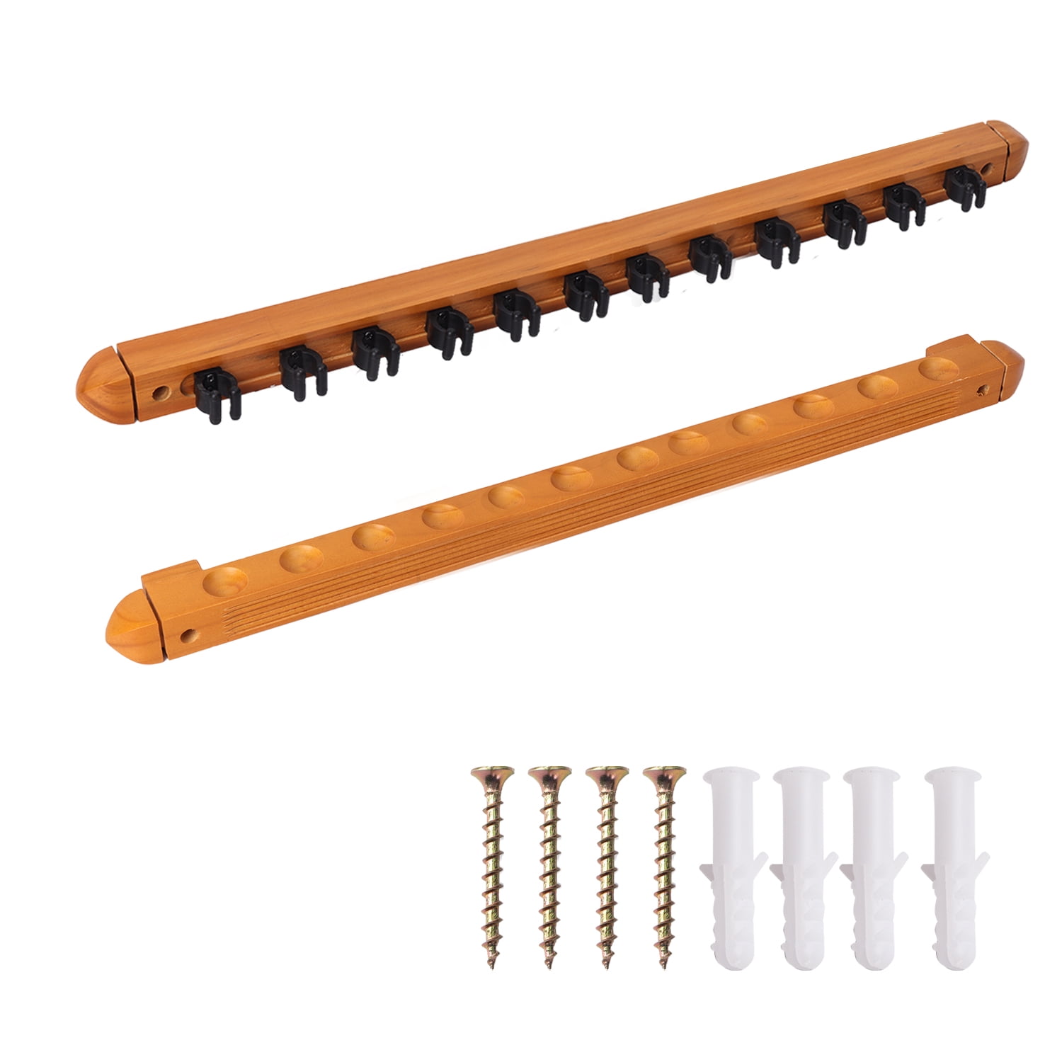 Oak 2-Piece Wall Mounted Pool Cue Rack for 12 Sticks