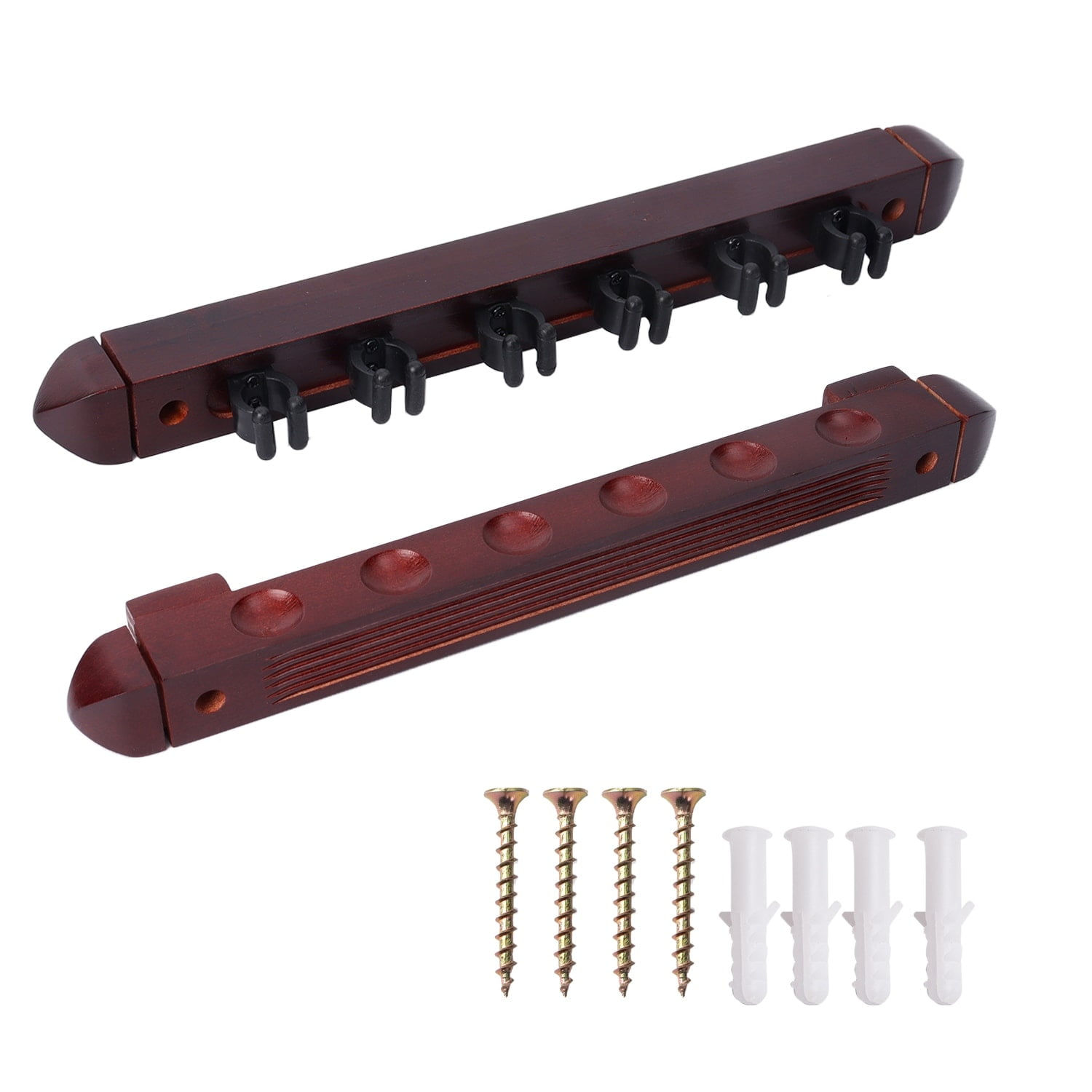 GSE Games & Sports Expert Wooden Pool Cue Rack, Wall Mounted, Holds 6 ...