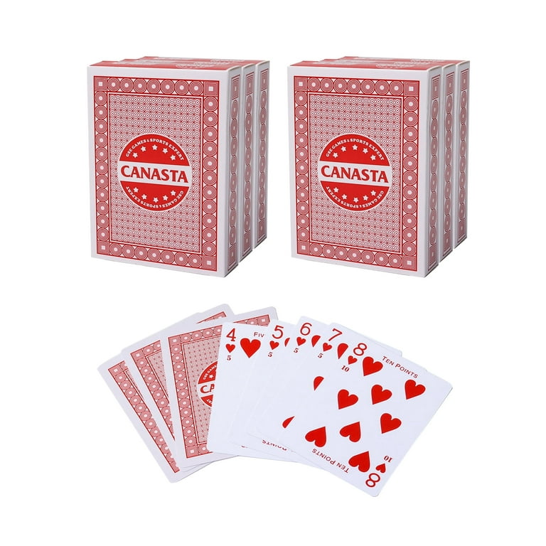 GSE Games & Sports Expert 6 Decks Canasta Playing Card Game Set with Point  Values. Classical Poker Size Playing Card for Rummy Game, Canasta Card  Game, Hand & Foot Card Game 