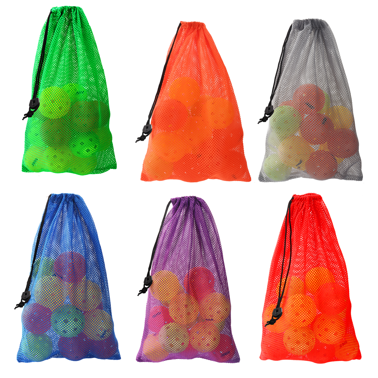 GSE Games & Sports Expert 6 Pack 18"x12" Mesh Drawstring Bag. Outdoor