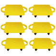 thumbnail image 1 of GSE Games & Sports Expert 6 Pack Plastic Sitting Scooter Board with Handles. Indoor Sport Equipment, Gym Floor Scooter for Kid & Child - Yellow, 1 of 8