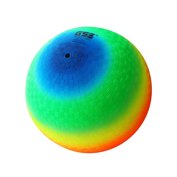 GSE Games & Sports Expert 7-Inches Rainbow Classic Inflatable Playground Ball, Kickball, Dodgeball, Handball for Indoor/Outdoor Play