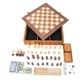 thumbnail image 1 of GSE Games & Sports Expert 7-in-1 Wooden Chess, Checkers, Backgammon, Dominoes, Cribbage Board, Playing Card & Poker Dice Game Tabletop Board Game Combo Set (Old Fashioned), 1 of 8