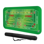GSE Games & Sports Expert 70 x 35 Professional Casino Double Dealer Craps Tabletop Layout Mat with Carrying Bag, Non-Slip Rubber Craps Dice Game Layout Table Top Cover for Game Night