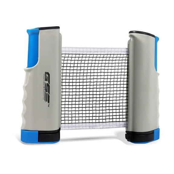 GSE Games & Sports Expert Adjustable Retractable Ping Pong Net & Post. Anywhere Portable Table Tennis Net & Clamps Grey