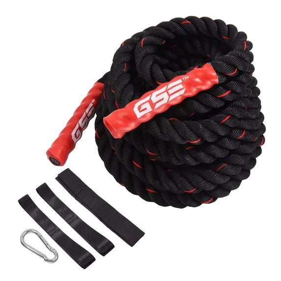 GSE Games & Sports Expert Battle Rope, Heavy-Duty Workout Battle Ropes for Physical Education, Strength Training - 30 FT
