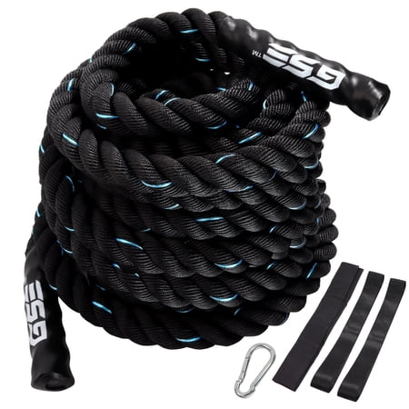 GSE Games & Sports Expert Battle Rope, Heavy Gym Rope for Physical Education, Strength Training, Exercise - 50 FT