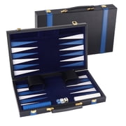 GSE Games & Sports Expert Premium Leather Backgammon Board Game Set. Classica Folding Backgammon Game with Game Pieces