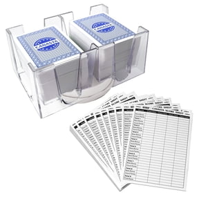 GSE Games & Sports Expert Canasta Playing Cards Game Set, Includes 6 Deck of Blue Canasta Cards, a Revolving Card Tray Holder and 100 Sheet Canasta Score Pad
