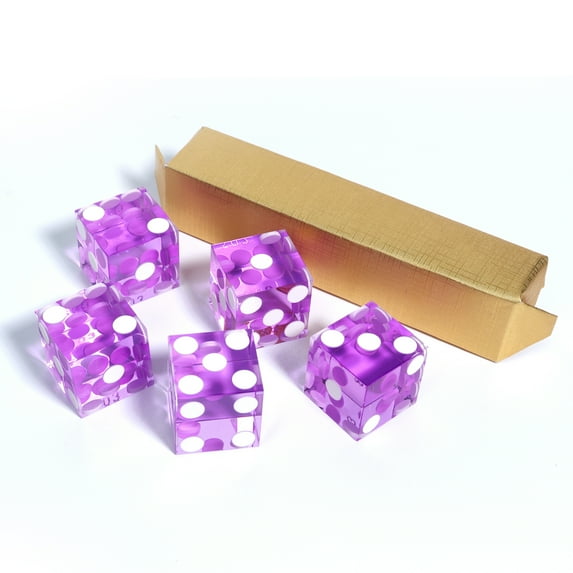 GSE Games & Sports Expert Casino Craps Dice, AAA Grade 19mm Pro Vegas Casino Dice for RPG, Dice Stacking, Yahtzee Dice Games - Purple