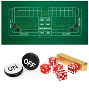 GSE Games & Sports Expert Casino Craps Game Set. Including 36"x72" Craps Layout Felt, 5-Piece AAA Grade 19mm Casino Dice, 3-Inch Craps On/Off Puck Button
