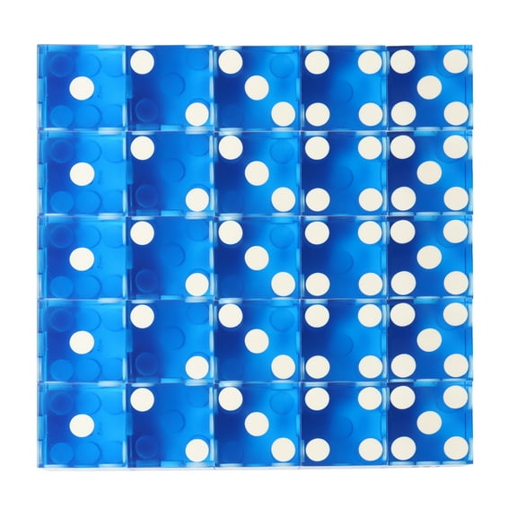 GSE Games & Sports Expert Casino Dice, Set of 25 19mm Vegas Casino Craps Dice for Dice Stacking, Yahtzee Dice Games, Other Dice Game - Blue