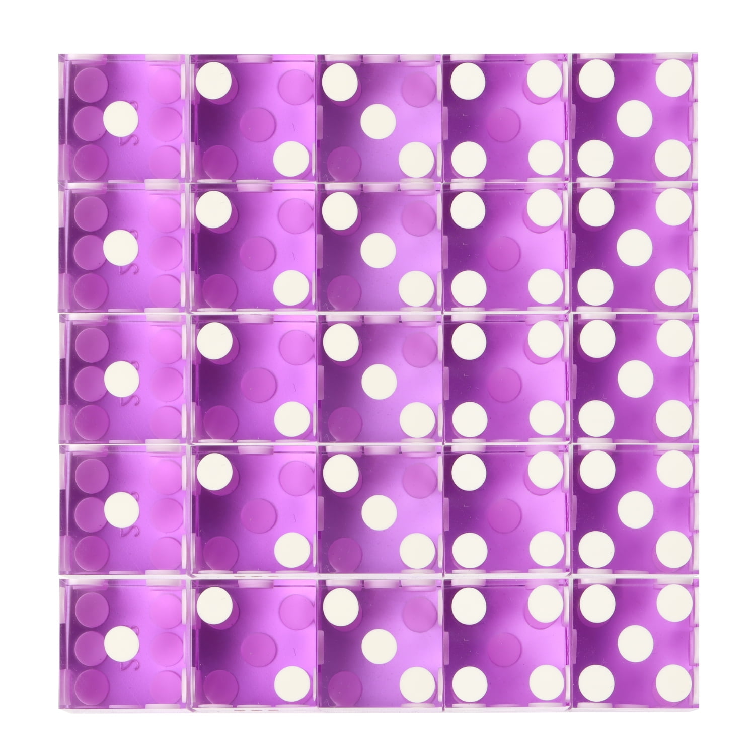 GSE Games & Sports Expert Casino Dice, Set of 25 19mm Vegas Casino Craps Dice for Dice Stacking, Yahtzee Dice Games, Other Dice Game - Purple
