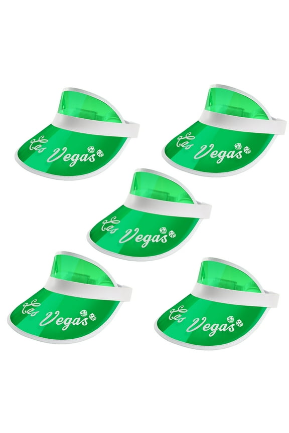 Casino Vegas Style Poker Dealer Visors Hats, Beach Golf Hats, Men/Women Clear Sun Visor Hats for Las Vegas Game Nights (5-Pack)