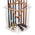 thumbnail image 1 of GSE Games & Sports Expert Clear Acylic Corner-Style Floor Stand Billiard Pool Cue Racks. Holds 8 Pool Cue Sticks, 2 Pool Ball Racks, 16 Pool Balls, 1 of 8