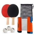 thumbnail image 1 of GSE Games & Sports Expert Complete Portable Table Tennis Game Set with Retractable Ping Pong Net & Post, 2 Paddles & 3 Ping Pong Balls for Anywhere-Orange, 1 of 6
