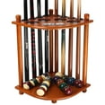 thumbnail image 1 of GSE Games & Sports Expert Corner-Style Floor Stand Billiard Pool Cue Racks with Score Counters. Holds 8 Pool Cue Sticks, 2 Pool Ball Racks, 16 Pool Balls - Oak, 1 of 8
