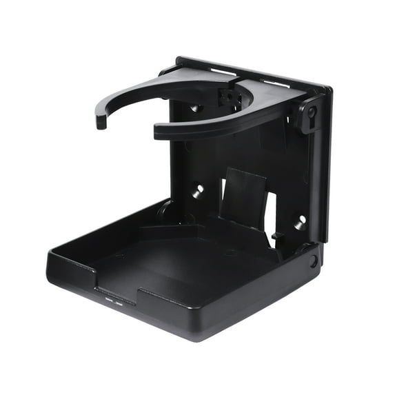 GSE Games & Sports Expert Cup Holder, Adjustable Folding Wall Cup Holder with Screws for Wall, Table, Deck, Car, Van, Truck, RV, Camper (1-Pack Black)