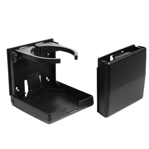GSE Games & Sports Expert Cup Holder, Adjustable Folding Wall Cup Holder with Screws for Wall, Table, Deck, Car, Van, Truck, RV, Camper (2-Pack Black)