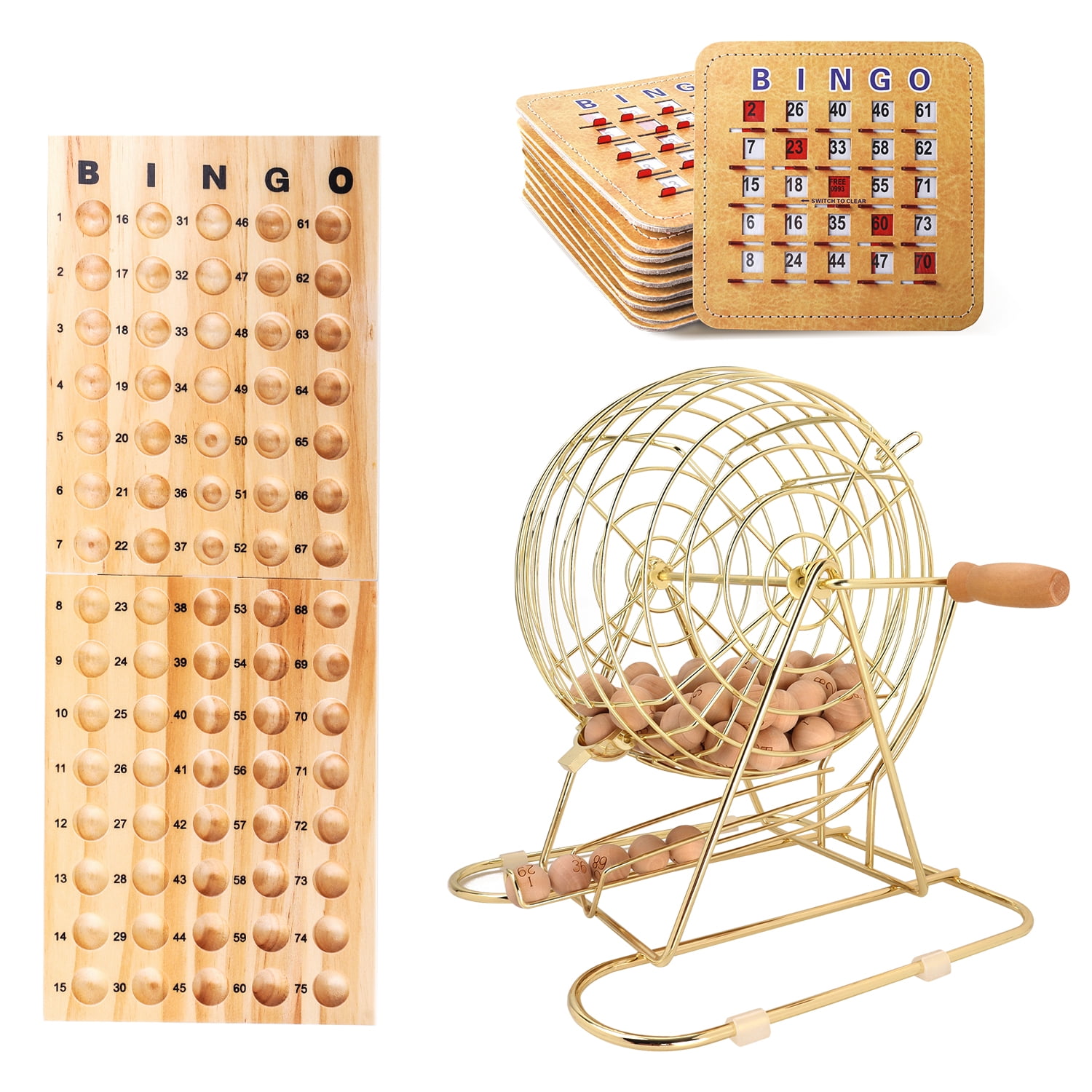 GSE Games & Sports Expert Deluxe Bingo Game Set with Gold Bingo Cage