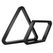 GSE Games & Sports Expert Deluxe Solid Wood 8-Ball Triangle & 9-Ball Diamond Billiard Pool Ball Racks for 2-1/4" Pool Balls - Black