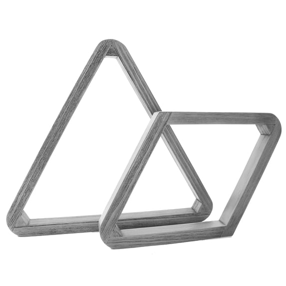 GSE Games & Sports Expert Deluxe Solid Wood 8-Ball Triangle & 9-Ball Diamond Billiard Pool Ball Racks for 2-1/4" Pool Balls - Brushed Gray