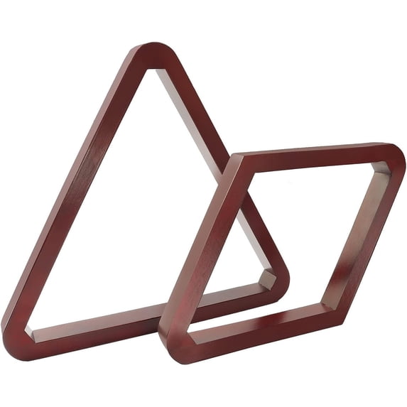 GSE Games & Sports Expert Deluxe Solid Wood 8-Ball Triangle & 9-Ball Diamond Billiard Pool Ball Racks for 2-1/4" Pool Balls - Mahogany