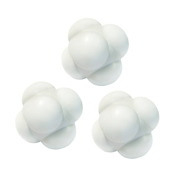 GSE Games & Sports Expert Field Training Baseball, Rubber Reaction Bounce Balls for Agility Training, Hand-Eye Coordination, Speed Reflex Training-3 Pack,White