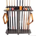thumbnail image 1 of GSE Games & Sports Expert Floor Stand Billiard Pool Cue Racks. Holds 10 Pool Cue Sticks, 2 Drink Holders, 2 Pool Ball Racks, 16 Pool Balls - Silver Mist, 1 of 7