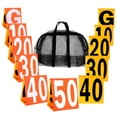 thumbnail image 1 of GSE Games & Sports Expert Football Yard Markers, Day & Night High Visibility Football Field Yard Line Markers, Set of 11 Yardage Markers with Portable Carrying Mesh Bag for Football Training Sporting, 1 of 6