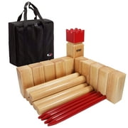 GSE Games & Sports Expert Hardwood Kubb Yard Game Set. Outdoor Lawn Yard Throwing Toss Game Set for Kids & Adults Outdoor Lawn, Backyard Play