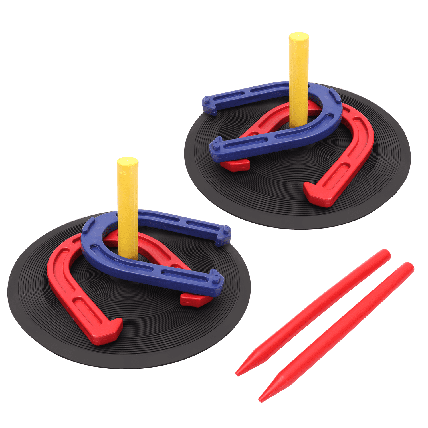 Gamie Horseshoes Tossing Game - Set Includes 4 Horse Shoes and 2 Stakes -  Durable Plastic - Outdoor Activities for Family, Kids and Adults - Fun  Activity for Party, Camping, Yard, Lawn