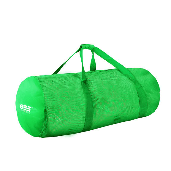 GSE Games & Sports Expert Large Mesh Duffel Bag with Zipper. Sport Equipment Scuba Bag for Sport Balls, Team Practice, Swimming Gear, Diving, Rafting, Water Sports - Green