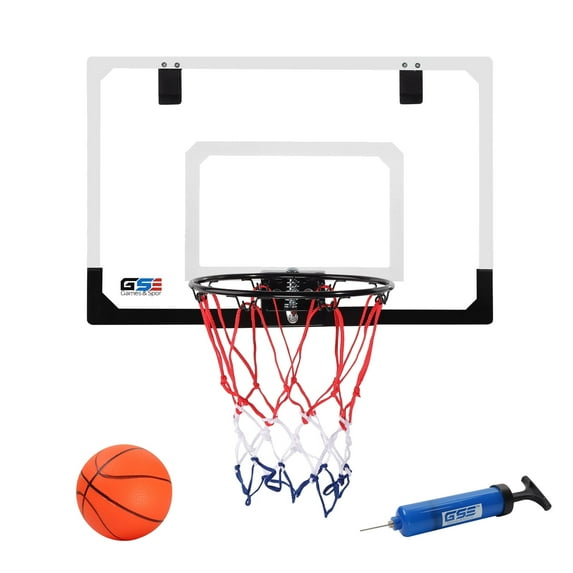 GSE Games & Sports Expert Over-The-Door Mini Basketball Hoop Set with Basketball & Pump, Wall-Mounted Basketball Hoop Set for Home & Office, Indoor Basketball Game