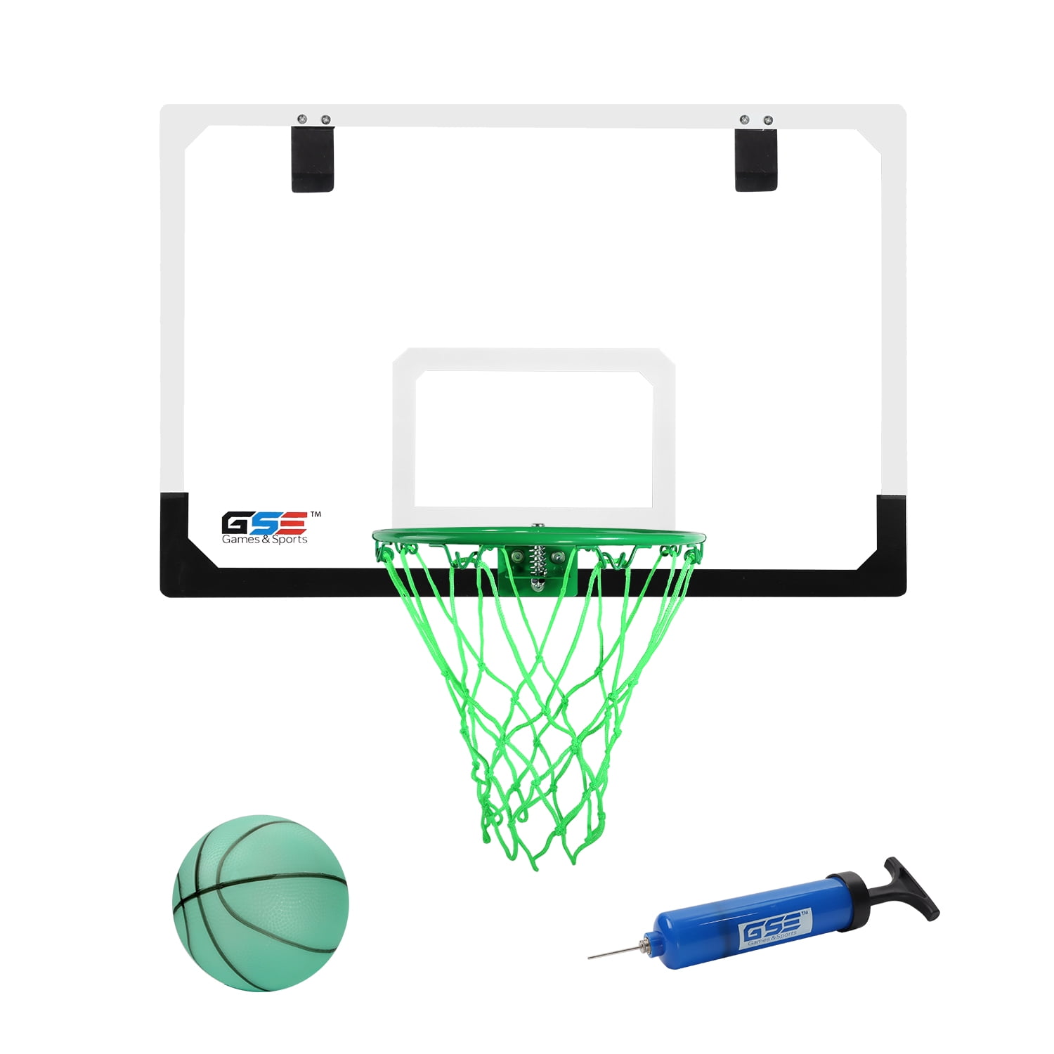 GSE Games and Sports Expert Over-The-Door Pro Basketball Hoop Set with Basketball and Pump, Wall-Mounted Basketball Hoop Set for Home and Office, Indoor Basketball Game (Large