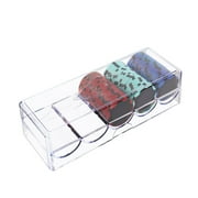 GSE Games & Sports Expert Poker Chip Tray, Poker Chip Holder Tray with Cover, Acrylic Poker Chip Trays for Casino Chips, Each Holds 100 Chips (1-Pack)