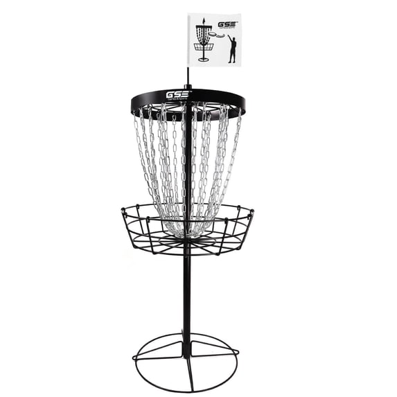 GSE Games & Sports Expert Professional Tournament Disc Golf Target, Championship 24-Chain Disc Golf Practice Goal Basket, Meets PDGA specifications