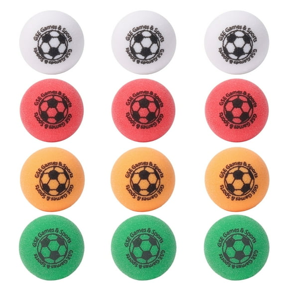 GSE Games & Sports Expert Regulation Size 35mm(1.38") Urethane Foosball. Table Replacement Balls, Office Tournament Table Soccer Balls for Soccer Game (Multicolor - 12 Pack)