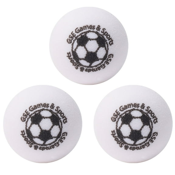 GSE Games & Sports Expert Regulation Size 35mm(1.38") Urethane Foosball. Table Replacement Balls, Office Tournament Table Soccer Balls for Soccer Game (White - 3 Pack)