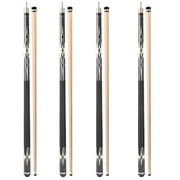 GSE Games & Sports Expert Set of 4 58" 2-Piece Canadian Maple Hardwood Billiard Pool Cue Sticks for Commercial, Bar and House Use (6 Colors,18-21oz Available)