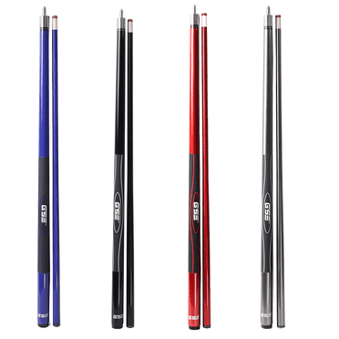 GSE Games & Sports Expert Set of 4 58" 2-Piece Fiberglass Graphite Composite Billiard Pool Cue Sticks for Commercial, Bar and House Use (4 Colors,18-21oz Available)
