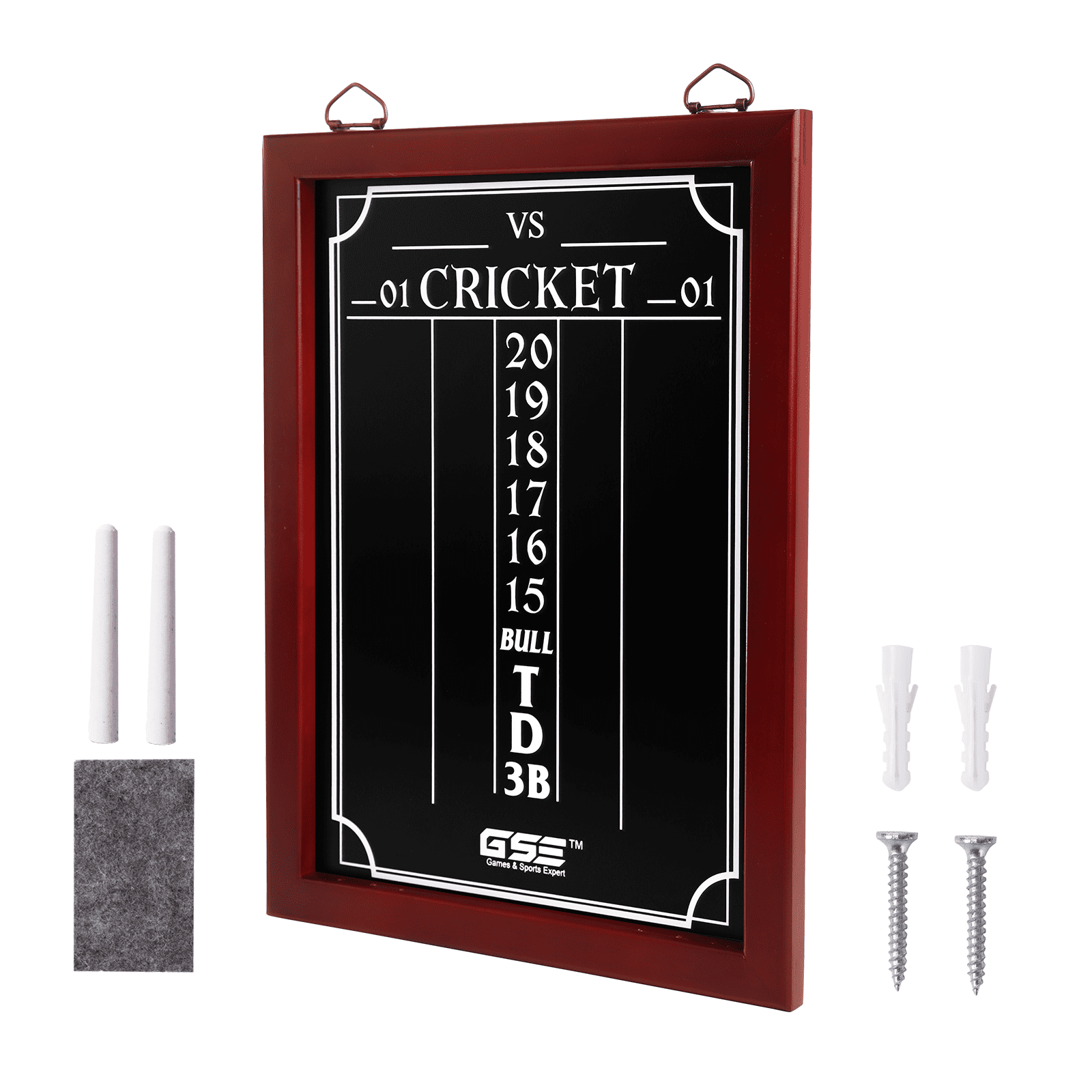 Solid Pine Wood Black Chalk Dart Scoreboard with Storage