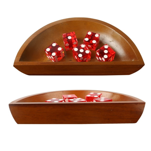 GSE Games & Sports Expert Solid Wood Craps Dice Boat, Casino Dice Storage Boat for Craps Dice Game