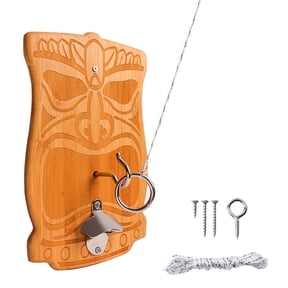 GSE Games & Sports Expert Tiki Face Style Bamboo Hook and Ring Toss Game Set for Indoor/Outdoor Family Game, Fun Party Game